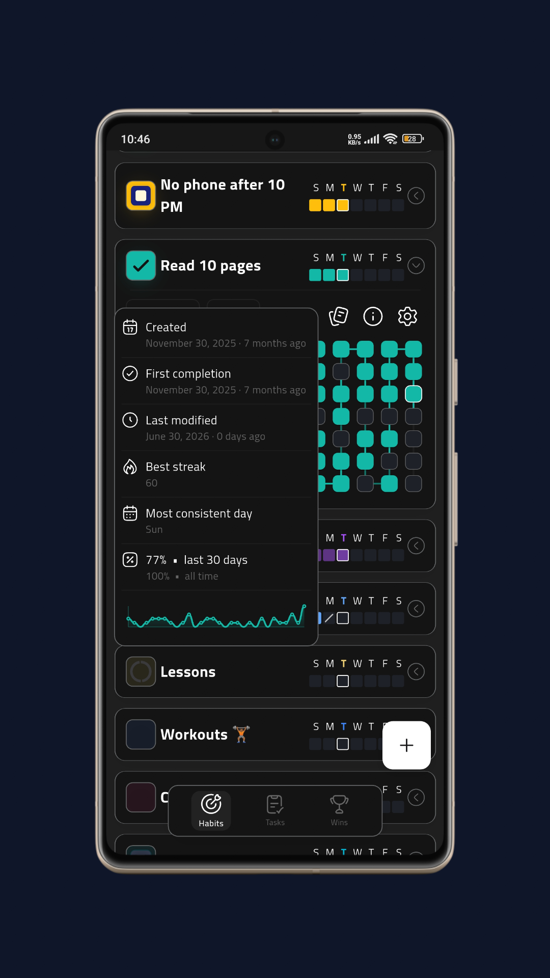 Chromastone habit tracker screenshot